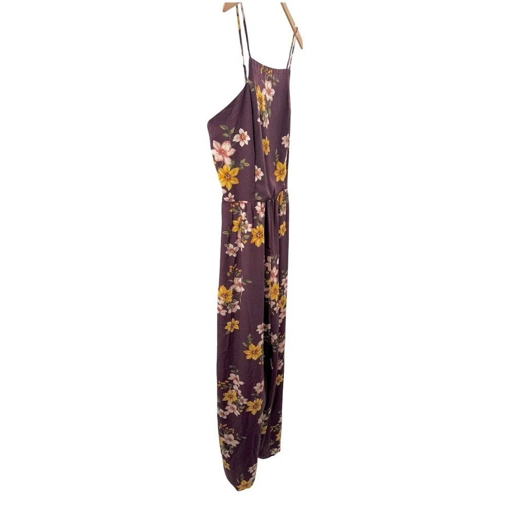 Xhilaration Floral‎ Wide Leg Romper Jumpsuit Square Neck Women's Size XL